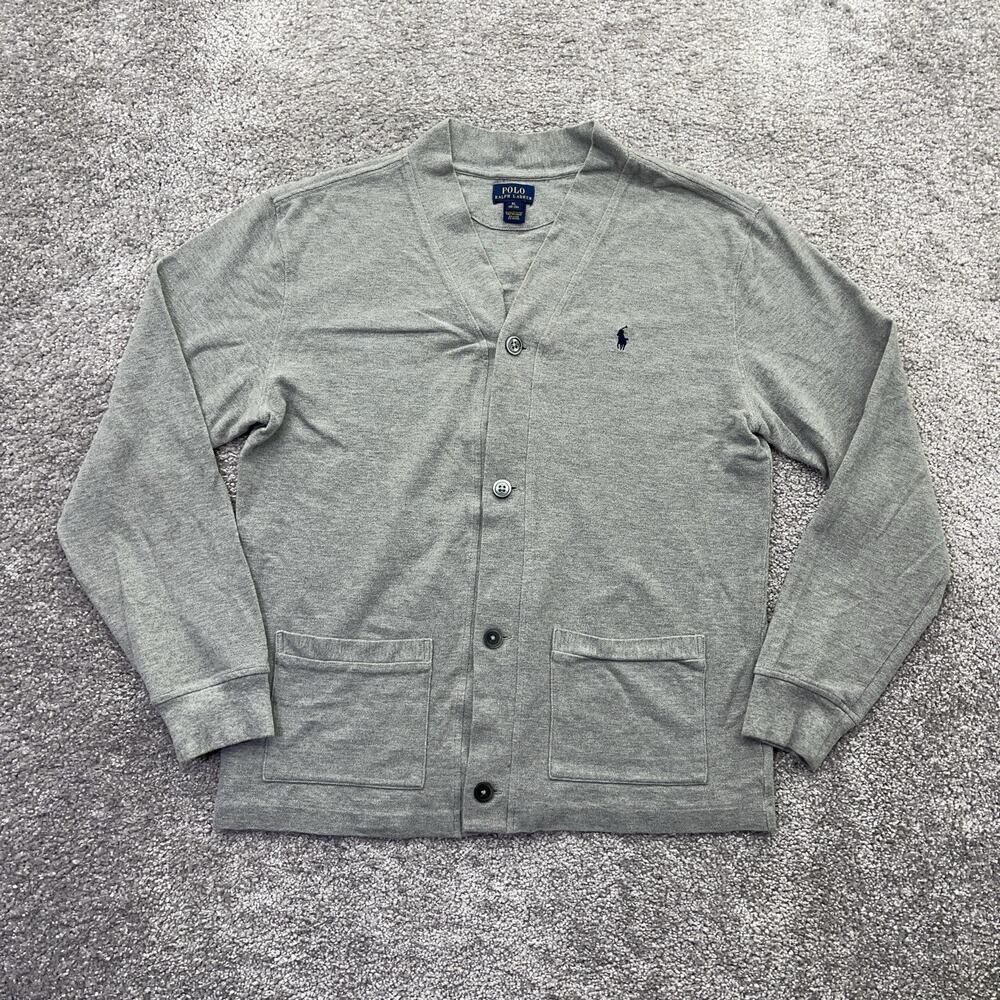 Polo Ralph Lauren Sweater Boys XL 18-20 Cardigan Gray Button Up Pockets Jersey